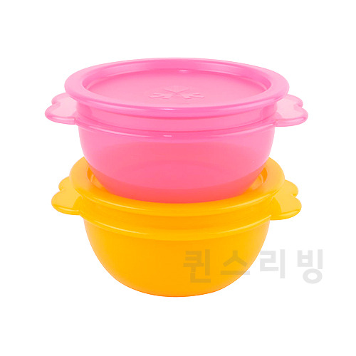 스프링보울 소형(2)(핑크&amp;노랑)[타파웨어-한정]